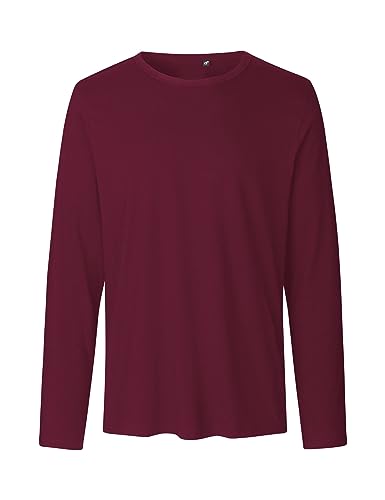 Green Cat Herren Langarm T-Shirt, 100% Bio-Baumwolle. Fairtrade, Oeko-Tex und Ecolabel Zertifiziert, Bordeaux, XXL von Green Cat