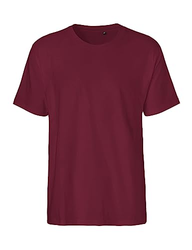 Green Cat Herren T-Shirt, 100% Bio-Baumwolle. Fairtrade, Oeko-Tex und Ecolabel Zertifiziert, Textilfarbe: Bordeaux, Gr.: L von Green Cat