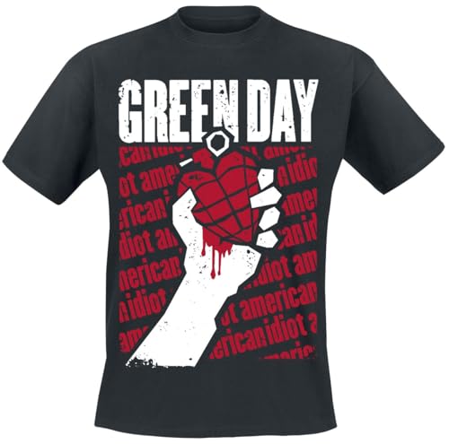 Green Day Diagonal Printed Männer T-Shirt schwarz S 100% Baumwolle Band-Merch, Bands von Green Day