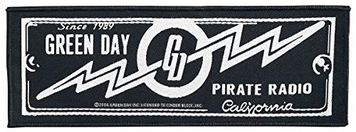 Green Day Pirate Radio Patch schwarz/weiß von Heart Rock