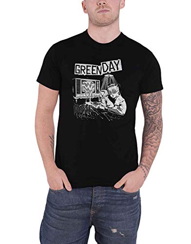 Green Day T Shirt TV Wasteland Band Logo Nue offiziell Herren Schwarz L von Green Day