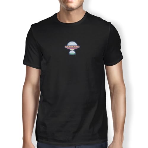 Green Fish, Basic Herren T-Shirt, 100% Baumwolle, Regular Fit, Digital Icon Printed, Größe: L, Farbe: Schwarz von Green Fish