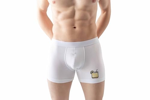 Green Fish, Herren-Boxershorts, Symbol Gedruckt, Herrenunterwäsche, Sport-Slip, 30/1 Gekämmter Baumwoll Single Jersey Stoff, Superweiche Qualität, Größe: XL, Farbe: Weiß Green Fish, Herren-Boxershorts, Symbol Gedruckt, Herrenunterwäsche, Sport-Slip, 30/1 Gekämmter Baumwoll Single Jersey Stoff, Superweiche Qualität, Größe: XL, Farbe: Weiß von Green Fish