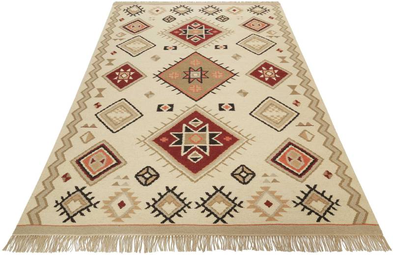 Green Looop Teppich "Brionne GL-82102" rechteckig 5 mm Höhe handgewebter Naturfaserteppich aus 80% Wolle 20% Baumwolle, Fransen von Green Looop