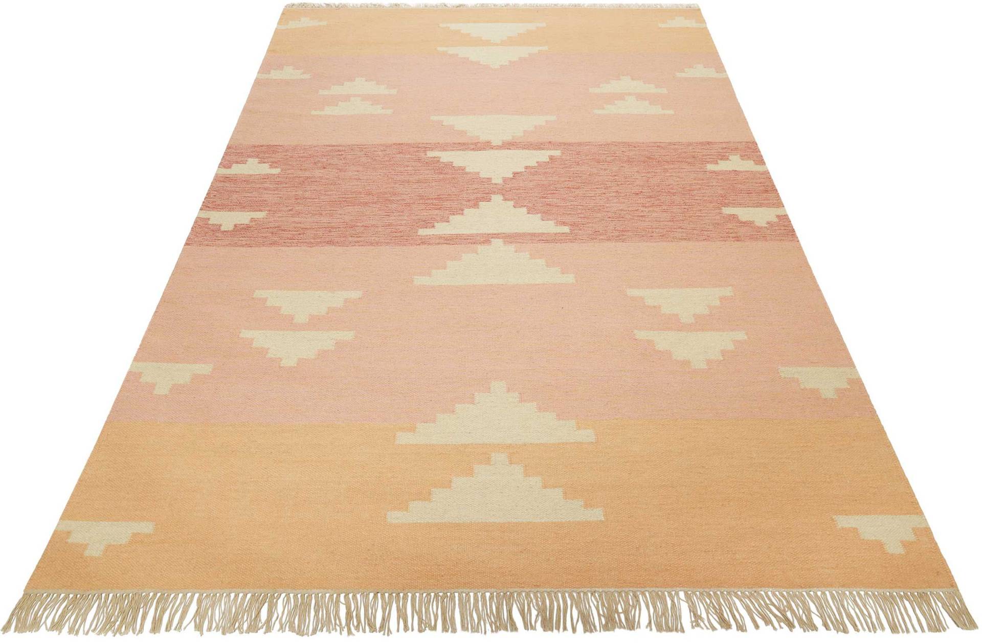 Green Looop Teppich "Soleil GL-82106", rechteckig, 5 mm Höhe, handgewebter Naturfaserteppich aus 80% Wolle 20% Baumwolle, Fransen von Green Looop
