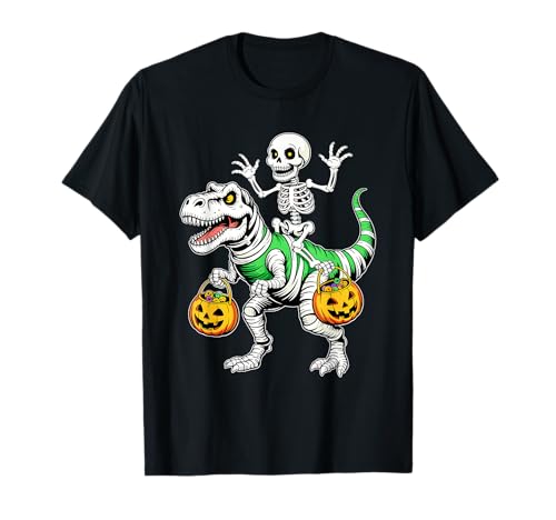 Skelett Reiten Mama Dinosaurier Trex Halloween Kürbis Dash! T-Shirt Skelett Reiten Mama Dinosaurier Trex Halloween Kürbis Dash! T-Shirt von Green Mummy T Rex Skeleton Halloween Candy Pumpkin