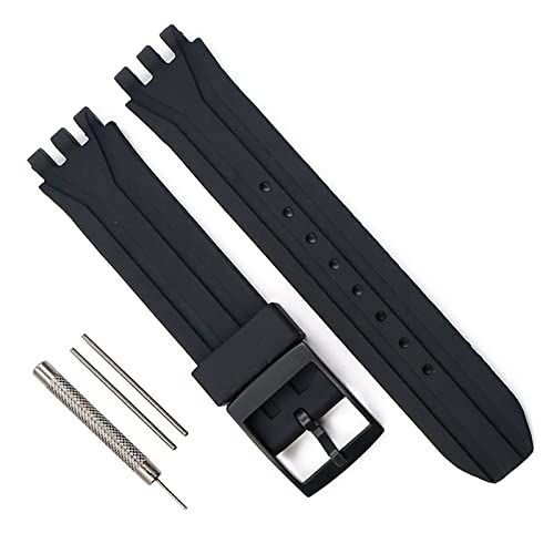 Greenolive Uhrenarmband, 18 mm, Ersatzband, Silikon, Gummi, wasserfest, Band für Armbanduhr, Schwarz Greenolive Uhrenarmband, 18 mm, Ersatzband, Silikon, Gummi, wasserfest, Band für Armbanduhr, Schwarz von OliBoPo