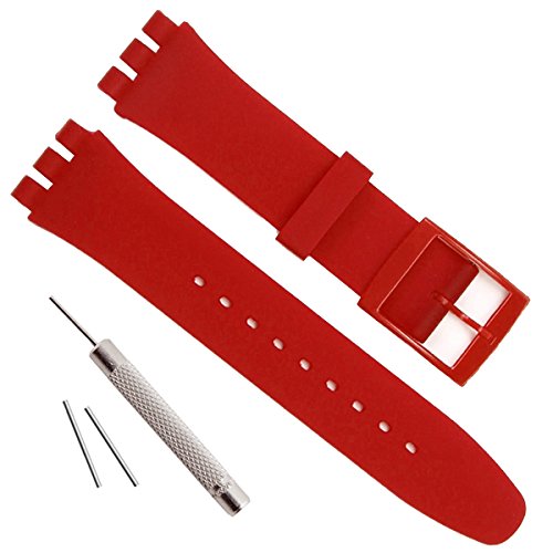Wasserdichtes Armband aus Silikon-Gummi, rot, 17 mm, Armband von GreenOlive