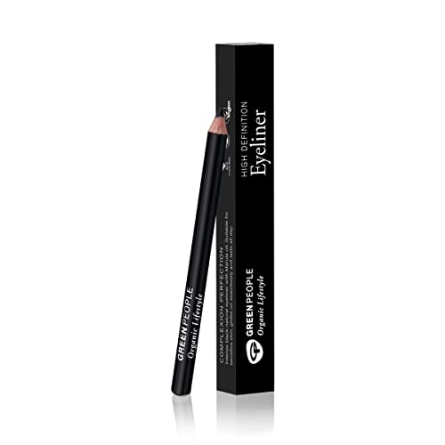 Green People High Definition Eyeliner – Carbon Black | Schwarzer Eyeliner-Stift | Lang haltende Farbe | Parabenfreies Make-up | Unbedenklich in der Schwangerschaft, ohne Gluten und Tierversuche von Green People