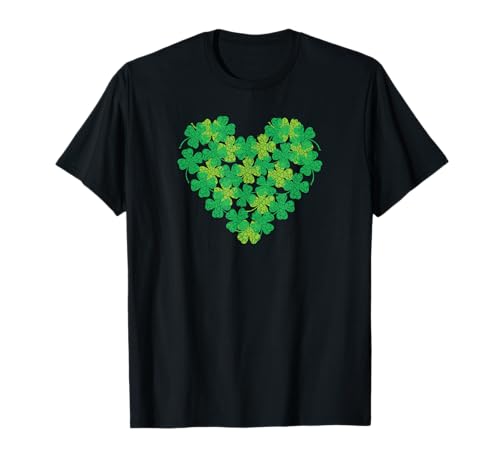 Grünes Kleeblatt, Glücksklee, St. Patricks Day, Damen und Mädchen T-Shirt von Green Shamrock Lucky Heart Clover St Patricks day