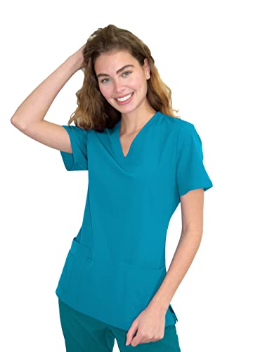 Damen Medical Nursing Scrub Top GT 4FLEX, blaugrün, Mittel Damen Medical Nursing Scrub Top GT 4FLEX, blaugrün, Mittel von Green Town
