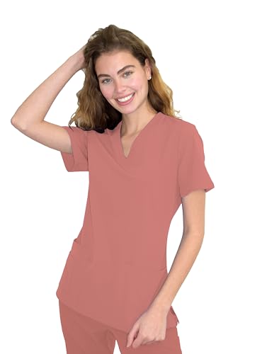 Green Town Schlupfkasack für Damen, 4 Taschen, V-Ausschnitt, Stretch-Stoff, pflegeleichte Uniformen, Desert Rose, Mittel Green Town Schlupfkasack für Damen, 4 Taschen, V-Ausschnitt, Stretch-Stoff, pflegeleichte Uniformen, Desert Rose, Mittel von Green Town