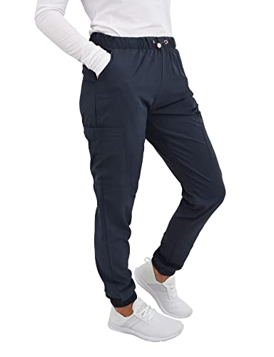 Green Town Schlupfkasack für Damen – Jogginghose, Cargotaschen, Stretch-Stoff, Kordelzug, pflegeleicht, Zinn, Large Zierlich Green Town Schlupfkasack für Damen – Jogginghose, Cargotaschen, Stretch-Stoff, Kordelzug, pflegeleicht, Zinn, Large Zierlich von Green Town