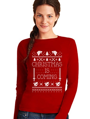 Christmas is Coming - Weihnachtsmotiv GOT Frauen Langarm-T-Shirt XX-Large Rot von Green Turtle T-Shirts
