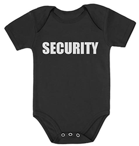 Green Turtle T-Shirts Security Motiv Für Die Wachsamen Babies Baby Body Kurzarm-Body 12-18 Months Schwarz von Green Turtle T-Shirts