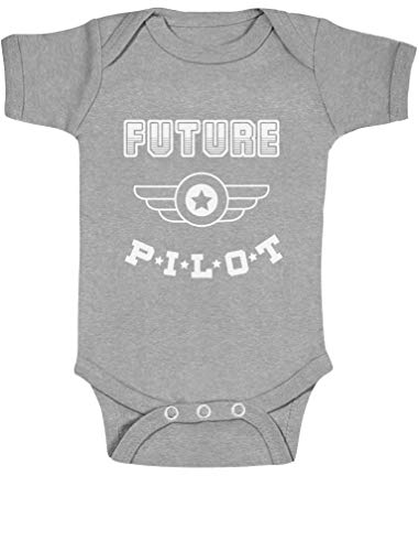 Green Turtle T-Shirts Zukünftiger Future Pilot - Geschenk für Piloten Baby Baby Strampler Body Kurzarm 0-3 Months Grau von Green Turtle