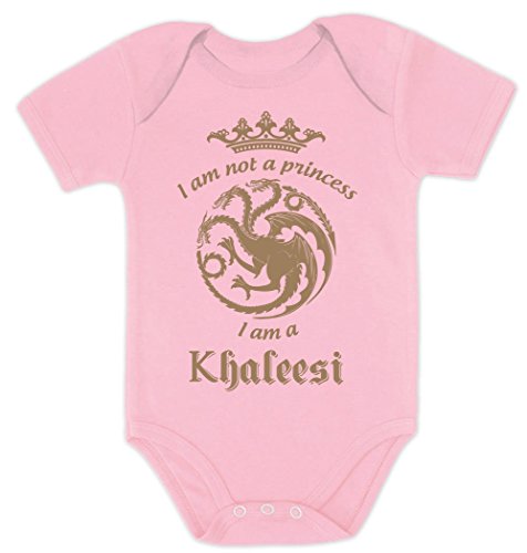 I am not a Princess I am a Khaleesi Fan Motiv Gold Baby Body Kurzarm-Body Newborn Rosa von Green Turtle T-Shirts