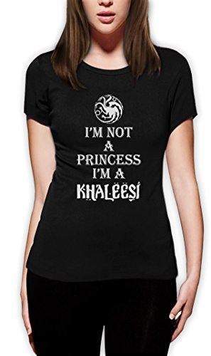 I'm Not A Princess I'm A Khaleesi Damen Schwarz X-Large T-Shirt Slim Fit von Green Turtle T-Shirts