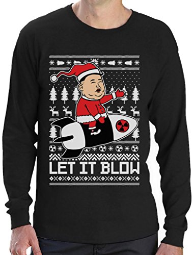 Nordkoreanische Weihnachten Männer - Let It Blow Langarm T-Shirt Small Schwarz von Green Turtle T-Shirts