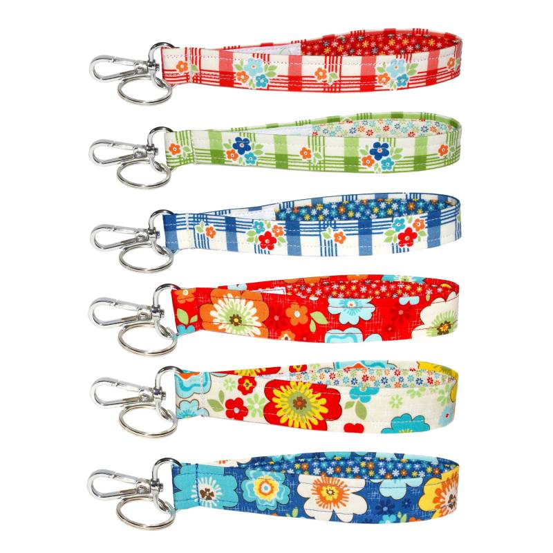 Blumen Schlüsselanhänger Gingham Kariert Armband Handtaschen Geschenk Für Sie von GreenAcornKitchen