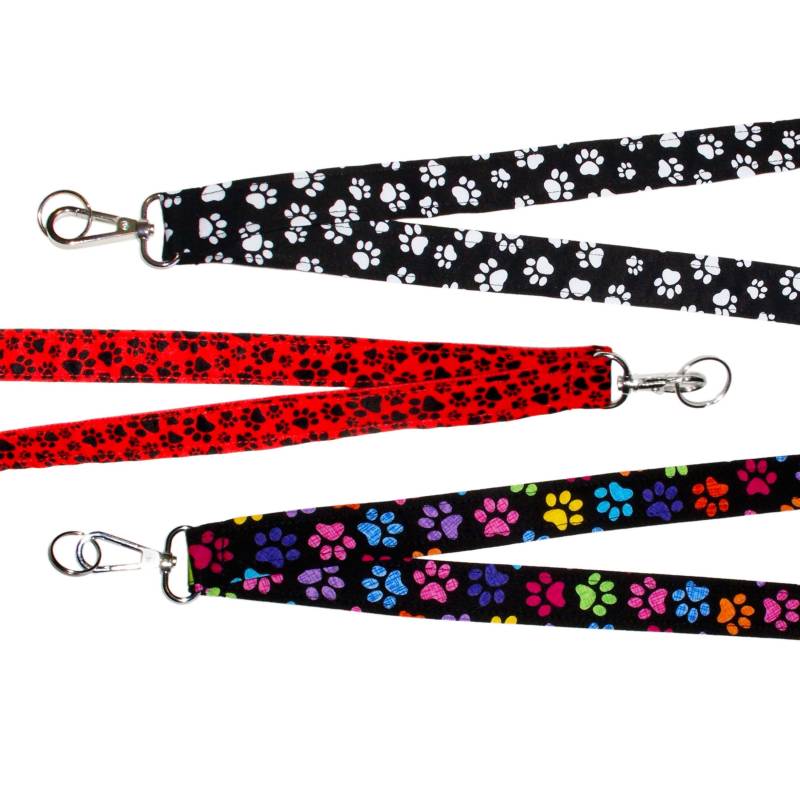 Pfotenabdrücke Schlüsselband 3 Farboptionen Schlüsselanhänger Ausweishalter Katze Oder Hund 2, 5 X 92 cm Mit Drehclip Geschenk Für Haustiereltern von GreenAcornKitchen
