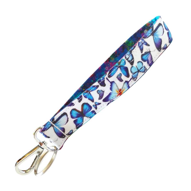 Schmetterling Druck Schlüsselanhänger Lila Und Blau Schmetterlinge Auf Weiß Handgemacht Gartenarbeit Geschenk 2, 5 X 15, 5 cm von GreenAcornKitchen