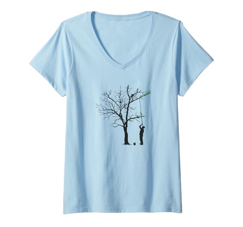 Damen Baum Natur Motiv für Nachhaltigkeit und Umweltbewusstsein T-Shirt mit V-Ausschnitt Damen Baum Natur Motiv für Nachhaltigkeit und Umweltbewusstsein T-Shirt mit V-Ausschnitt von GreenArt Lifestyle