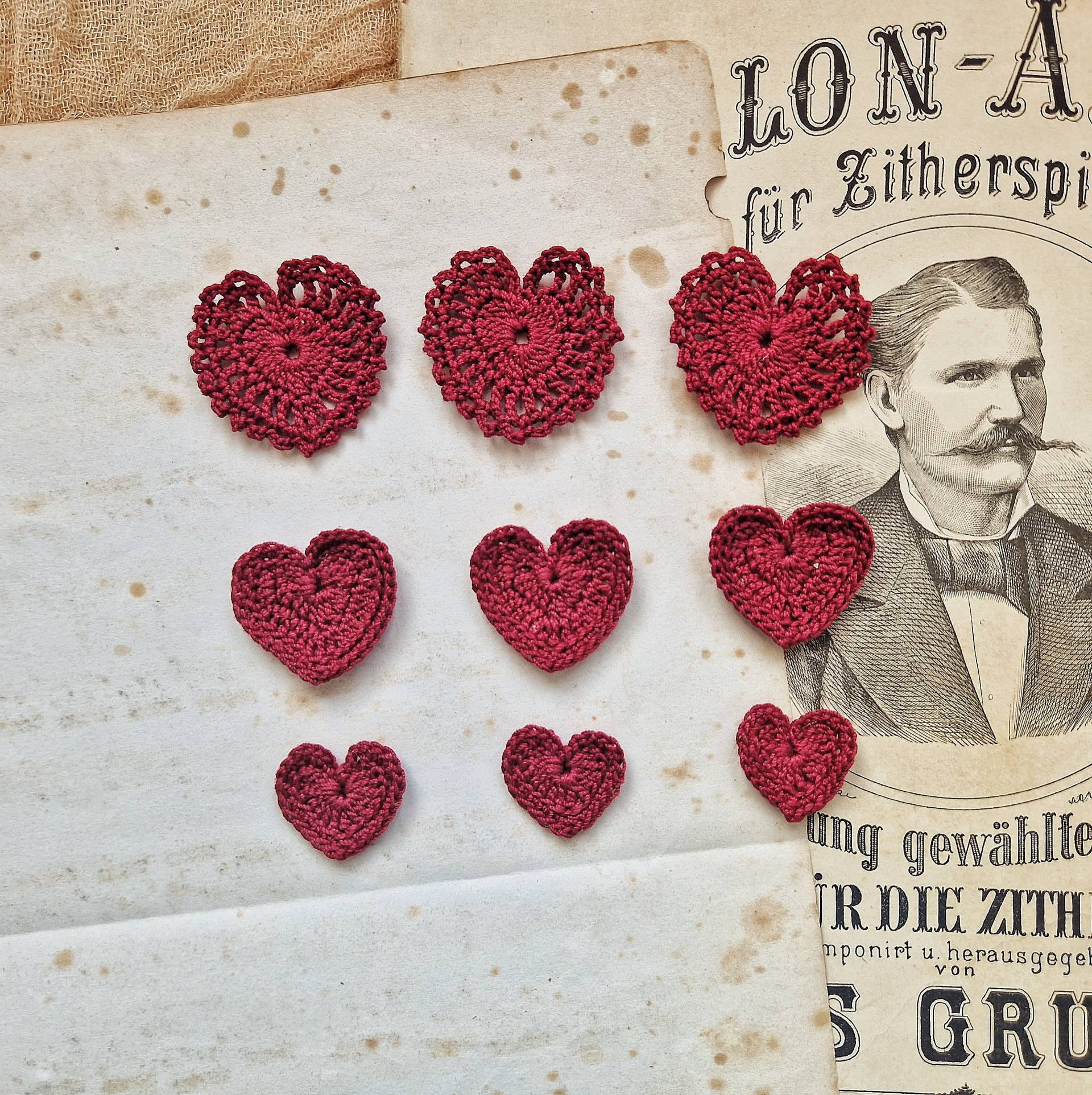 3Er Set Gehäkelte Herzen Rot Farbe, Häkelapplikation, Junk Journal Verzierungen 3Er Set Gehäkelte Herzen Rot Farbe, Häkelapplikation, Junk Journal Verzierungen von GreenAventurineShop