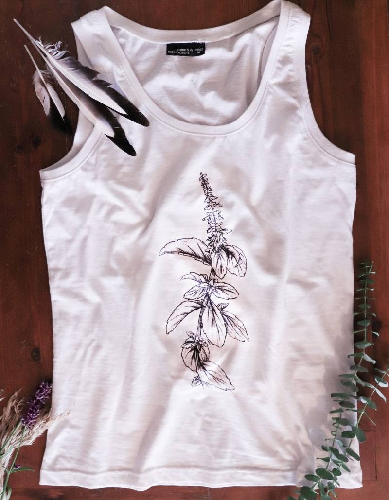 Basil Sketch Tanktop Taillierter Schnitt von GreenAwenydd