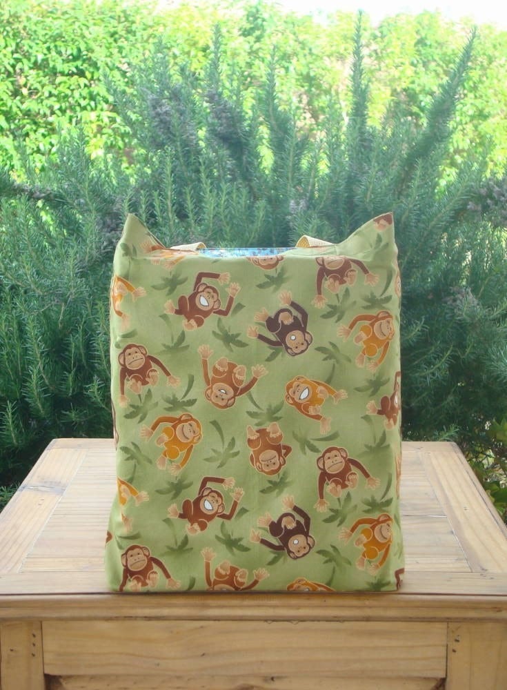 Affen Auf Safari Kid Reversible Tasche von GreenBearCreations