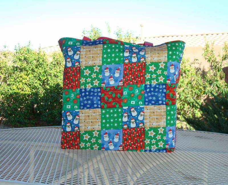 Christmas Patchwork Wiederverwendbare Einkaufstasche Tasche von GreenBearCreations