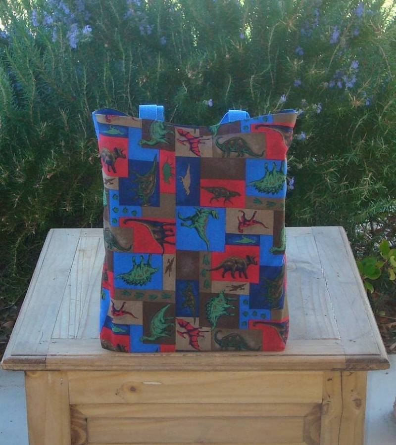 Dinosaurier Um Den Block Reversible Kinder Tasche von GreenBearCreations