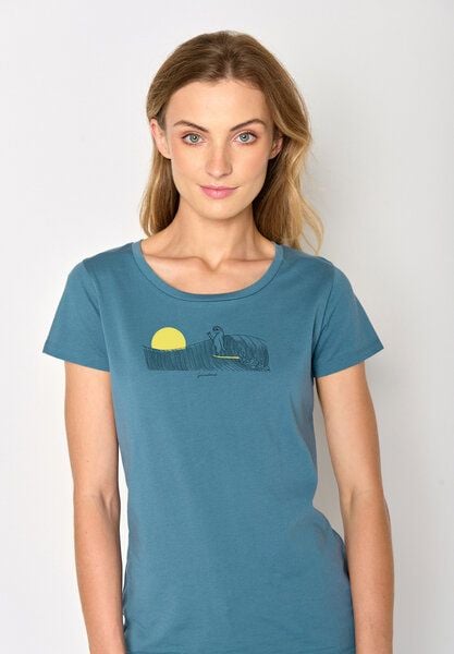 GREENBOMB Animal Sloth Waves Loves - Lässiges T-Shirt aus Bio-Baumwolle / hochwertiger Print / GOTS / Fair & Vegan von GreenBomb