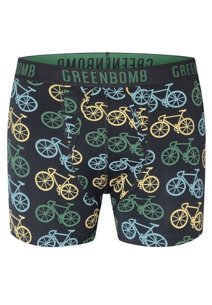 GREENBOMB Bike Big 3 Trunk - Gemütliche Trunk aus Bio-Baumwoll Mix / hochwertiger Print / GOTS / Fair & Vegan von GreenBomb