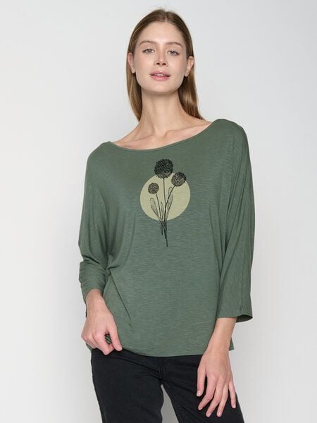 GREENBOMB Nature Allium Simper - Gemütliches Longsleeve aus Viskose (LENZING ECOVERO) Mix / hochwertiger Print / Fair & Vegan von GreenBomb