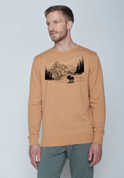 GREENBOMB Nature Moose Mountain Summer Wild - Bequemes Sweatshirt aus Bio-Baumwolle / hochwertiger Print / Fair & Vegan von GreenBomb