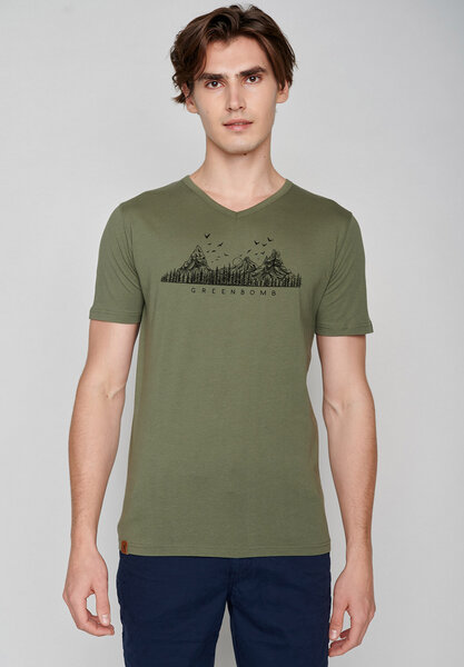 GREENBOMB Nature Mountain Logo Peak - T-Shirt für Herren von GreenBomb