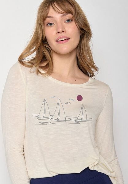 GREENBOMB Nature Upwind Mind - Lässiges Longsleeve aus einem LENZING ECOVERO Mix / hochwertiger Print / Fair & Vegan von GreenBomb