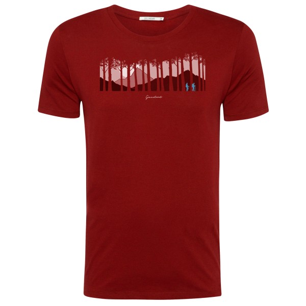GreenBomb - Nature Forest Couple Guide T-Shirt - T-Shirt Gr L rot von GreenBomb