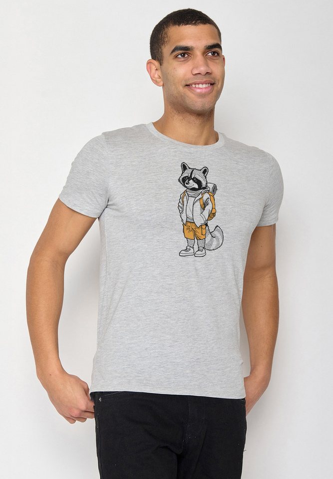 GreenBomb T-Shirt Animal Raccoon Hike (1-tlg) von GreenBomb