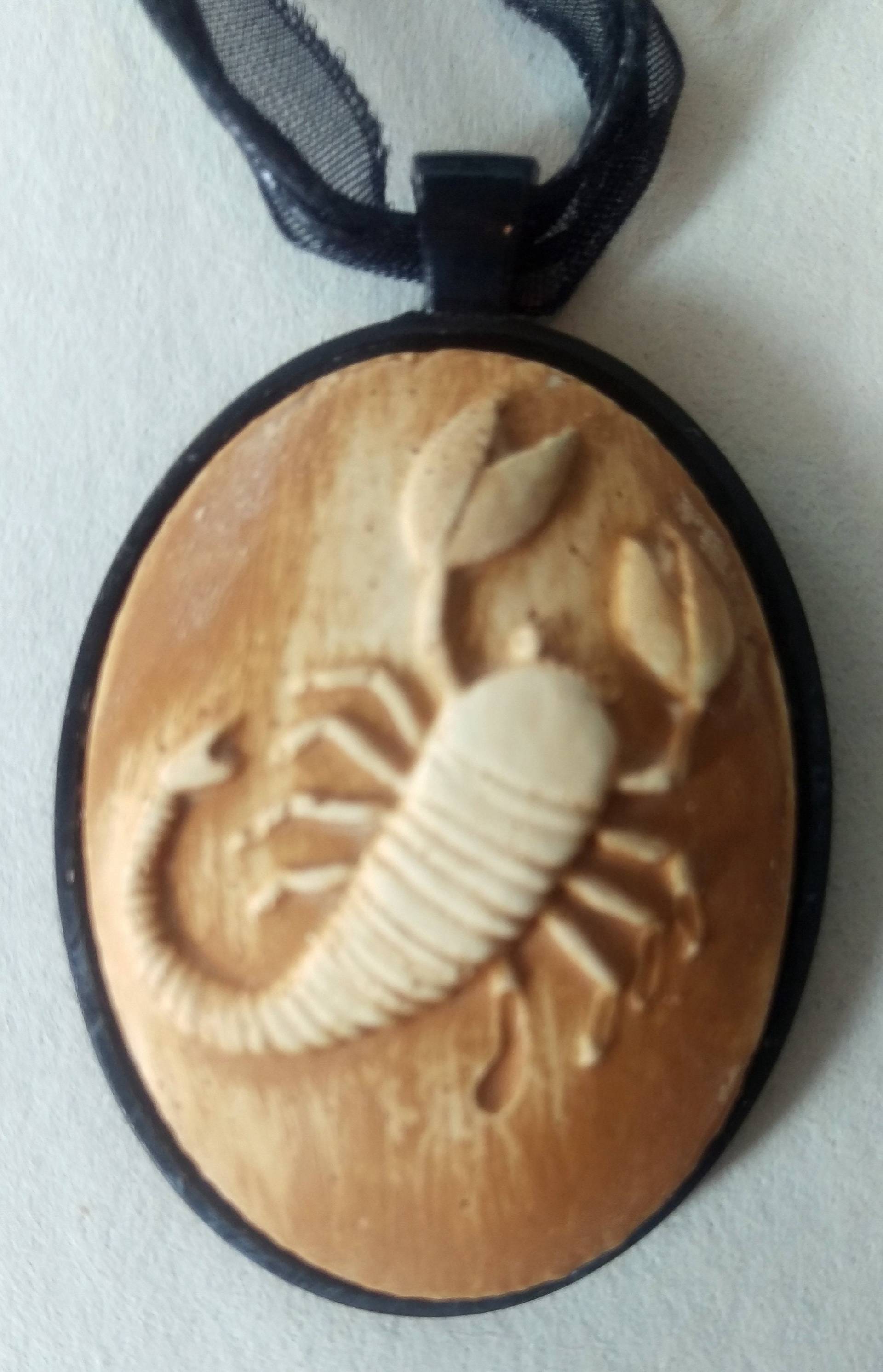 Tierkreis Zeichen Kamee Halskette Aus Einem Jahrgang Form - Zement-Anhänger Auf Schwarzem Metall Oval Cabochon Tierkreis Zeichen Kamee Halskette Aus Einem Jahrgang Form - Zement-Anhänger Auf Schwarzem Metall Oval Cabochon von GreenEarthArtCompany