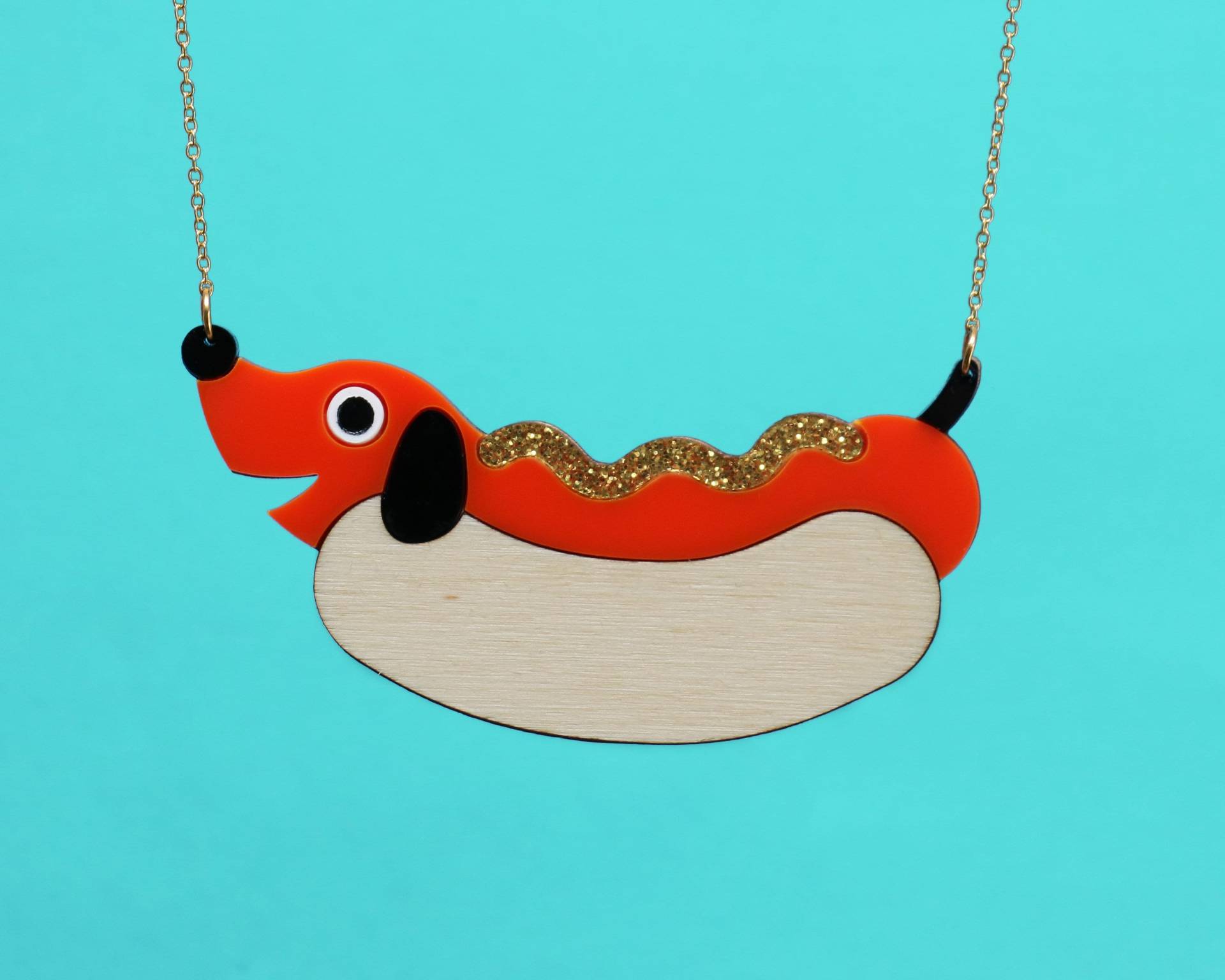Dackelkette, Hotdoghalskette, Witziger Fun-Schmuck Dackelkette, Hotdoghalskette, Witziger Fun-Schmuck von GreenEndDesign