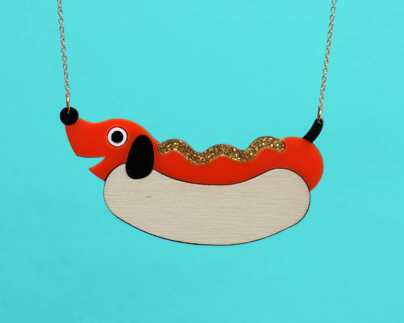 Dackelkette, Hotdoghalskette, Witziger Fun-Schmuck Dackelkette, Hotdoghalskette, Witziger Fun-Schmuck von GreenEndDesign