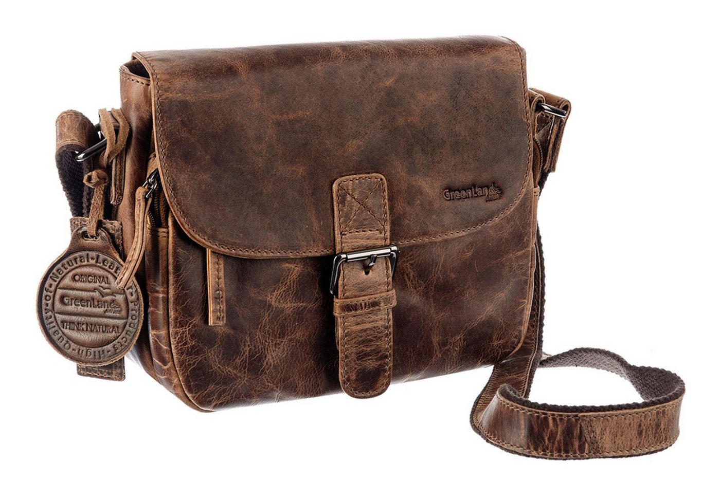 GreenLand Nature Umhängetasche Crossbody Bag, aus echtem Leder von GreenLand Nature