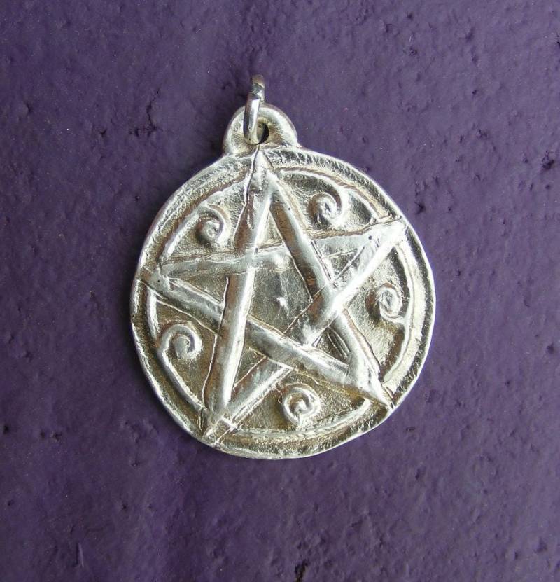 Pentakel Pentagramm Sterling Silber Anhänger Pentakel Pentagramm Sterling Silber Anhänger von GreenManJewellery