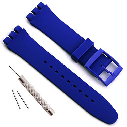 GreenOlive - Armbanduhr - Wasserdicht, Antiallergisch - Silikon - 19 mm - Azurblau von GreenOlive