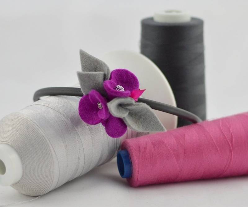 Haarband - Filzblumen Fuchsie Mit Grau Haarband - Filzblumen Fuchsie Mit Grau von GreenSheepPL