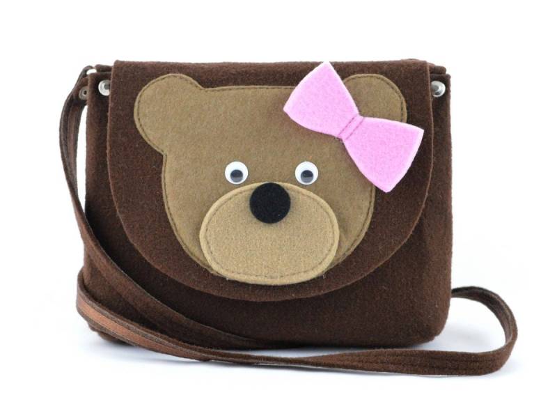 Tasche Aus Filz Mit Einer Teddybär von GreenSheepPL