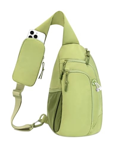 Brusttasche Damen Sling Bag Herren mit RFID-Blockierung Anti Diebstahl Tasche Umhängetasche Schultertasche mit Handytasche, Grün von GreenTaya