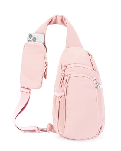 Brusttasche Damen Sling Bag Herren mit RFID-Blockierung Anti Diebstahl Tasche Umhängetasche Schultertasche mit Handytasche, Rosa von GreenTaya